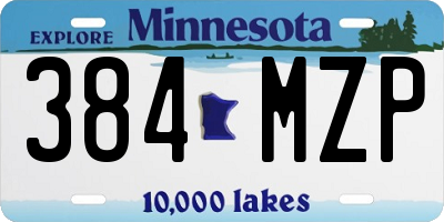 MN license plate 384MZP