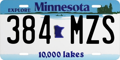 MN license plate 384MZS