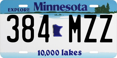 MN license plate 384MZZ