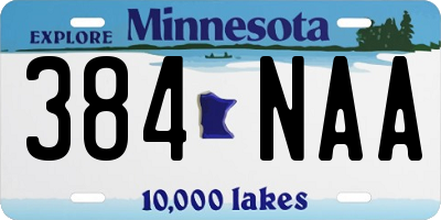 MN license plate 384NAA