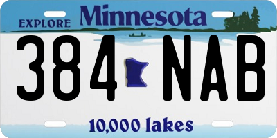 MN license plate 384NAB