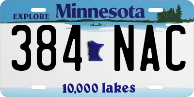 MN license plate 384NAC