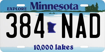 MN license plate 384NAD