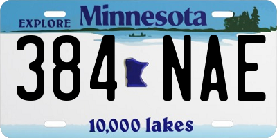 MN license plate 384NAE