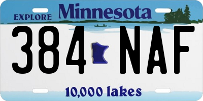MN license plate 384NAF