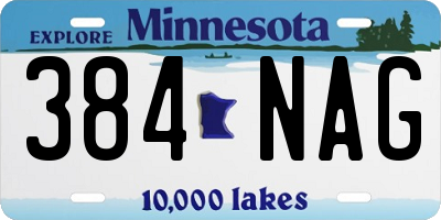 MN license plate 384NAG