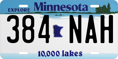 MN license plate 384NAH