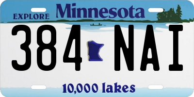 MN license plate 384NAI