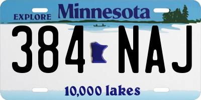 MN license plate 384NAJ