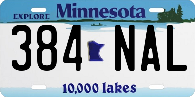 MN license plate 384NAL