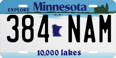 MN license plate 384NAM