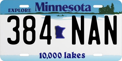MN license plate 384NAN