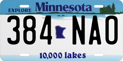 MN license plate 384NAO