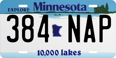 MN license plate 384NAP
