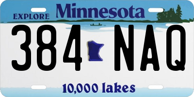 MN license plate 384NAQ