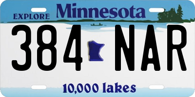 MN license plate 384NAR