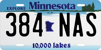 MN license plate 384NAS