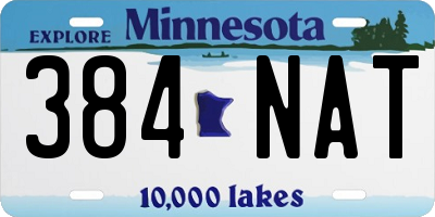 MN license plate 384NAT
