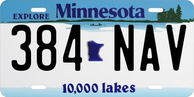 MN license plate 384NAV