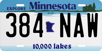 MN license plate 384NAW