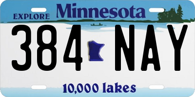MN license plate 384NAY