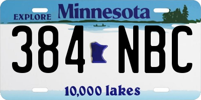 MN license plate 384NBC