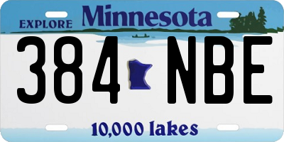 MN license plate 384NBE