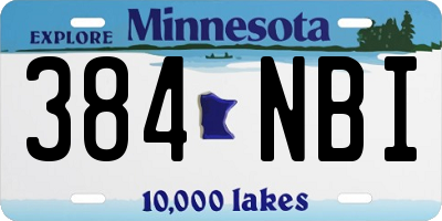 MN license plate 384NBI