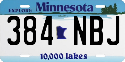 MN license plate 384NBJ