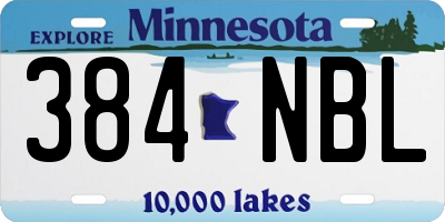 MN license plate 384NBL