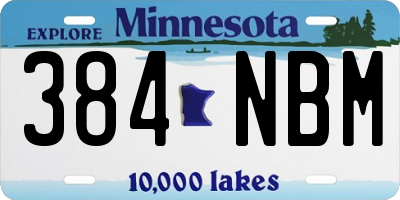MN license plate 384NBM