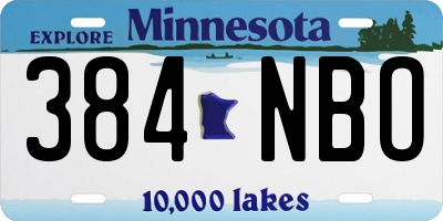 MN license plate 384NBO
