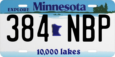 MN license plate 384NBP