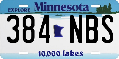 MN license plate 384NBS