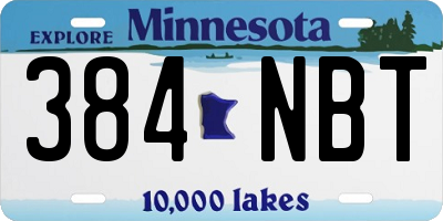 MN license plate 384NBT