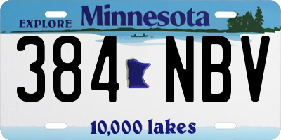 MN license plate 384NBV
