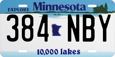MN license plate 384NBY