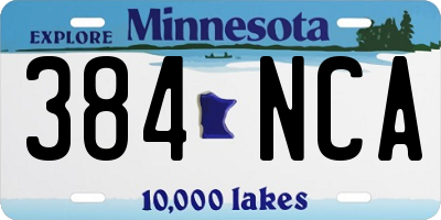 MN license plate 384NCA