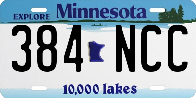 MN license plate 384NCC