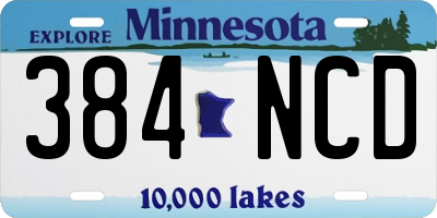 MN license plate 384NCD