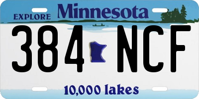 MN license plate 384NCF