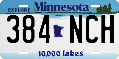 MN license plate 384NCH
