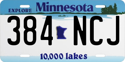 MN license plate 384NCJ