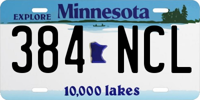MN license plate 384NCL