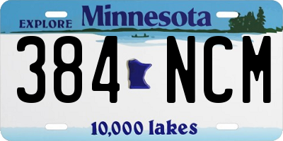 MN license plate 384NCM