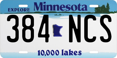MN license plate 384NCS