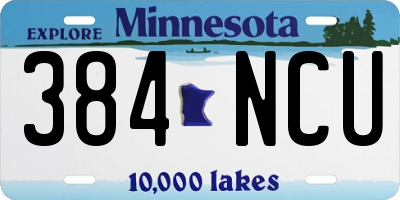 MN license plate 384NCU