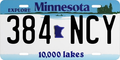 MN license plate 384NCY