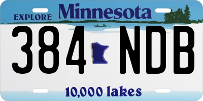 MN license plate 384NDB