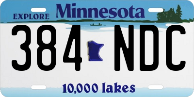 MN license plate 384NDC